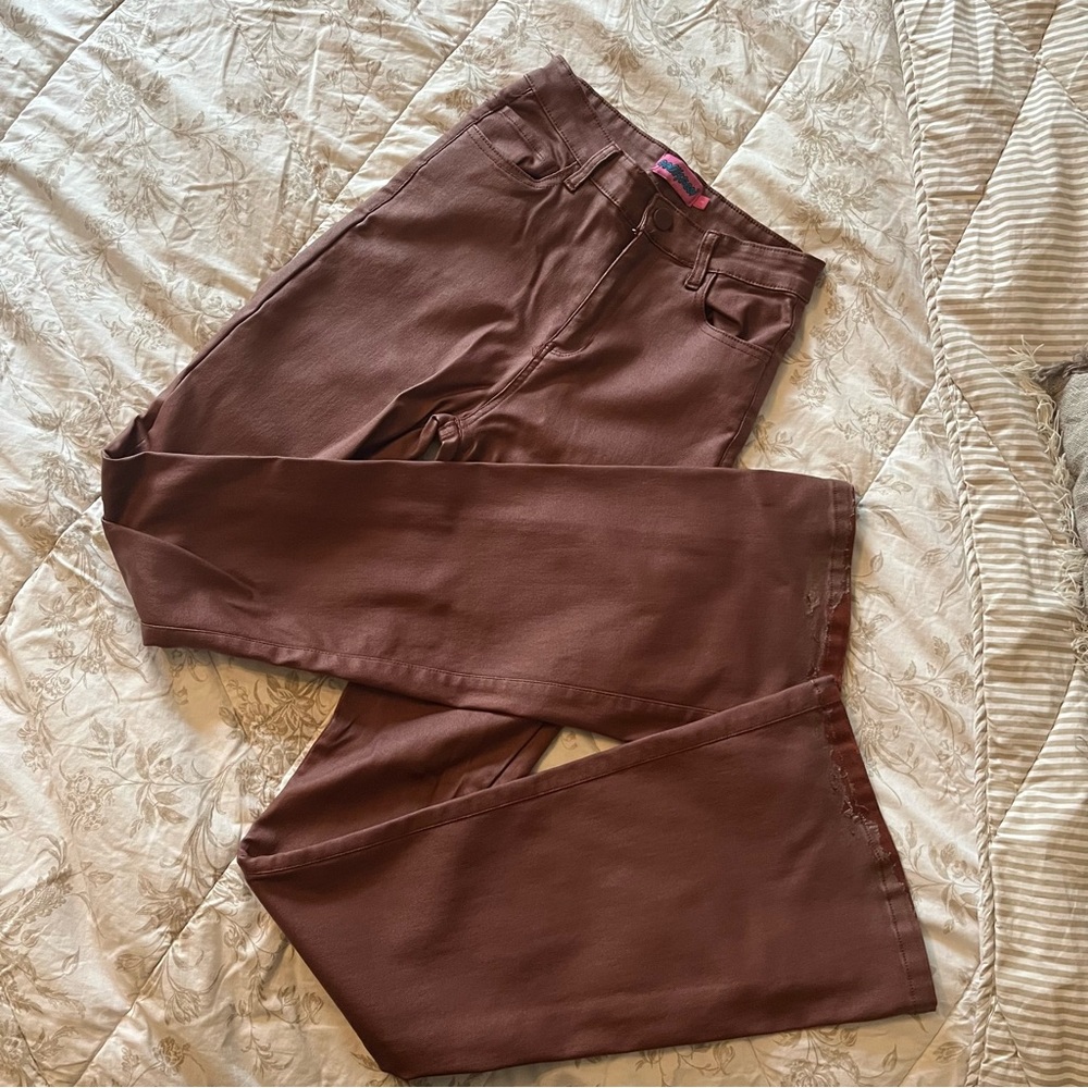 Viral pleather flare pants